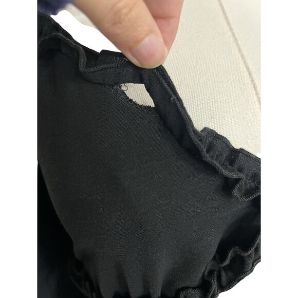 Black Ruffle Inspired Hearts Mini Dress Size Small Babydoll Whimsigoth Fairy - Picture 2 of 12